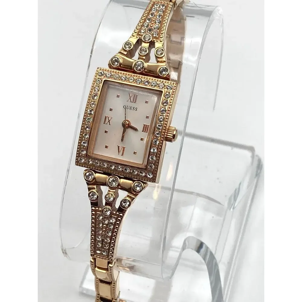 Guess Women's Petite Rose Gold Tank Watch 19mm  - New Battery Wrist 5.75